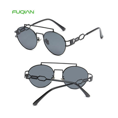 Retro Round Metal Frame Custom Logo PC Brand Designer Women Sunglasses