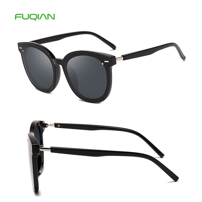 Fashion Round Metal Frame PC UV400 Custom Logo Women Shades Sunglasses