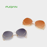 Hot sale new brand designer fancy frame gradient lens women sunglasses