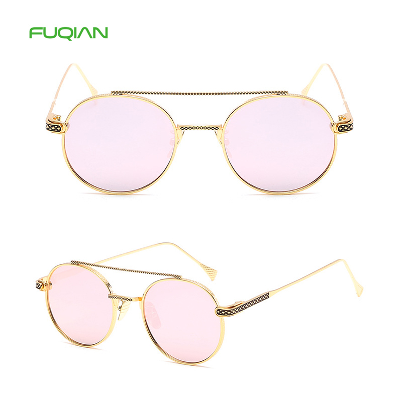 2019 Fashion Anti-UV Colorful Round Small Frame Retro Women Sunglasses