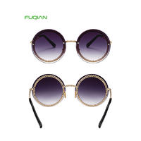 2019 New Arrivals Small Fragrance Chain Round Frame Women Sunglasses