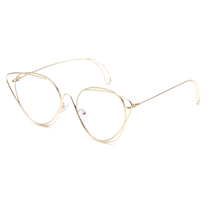 Hot Sell 2019 Fashion Cat Eye Frame Round Lens Shades Women Sunglasses