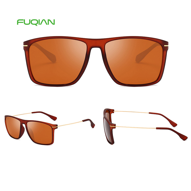 High Quality 2019 Men Square Frame TAC CE UV400 Male Custom Sunglasses