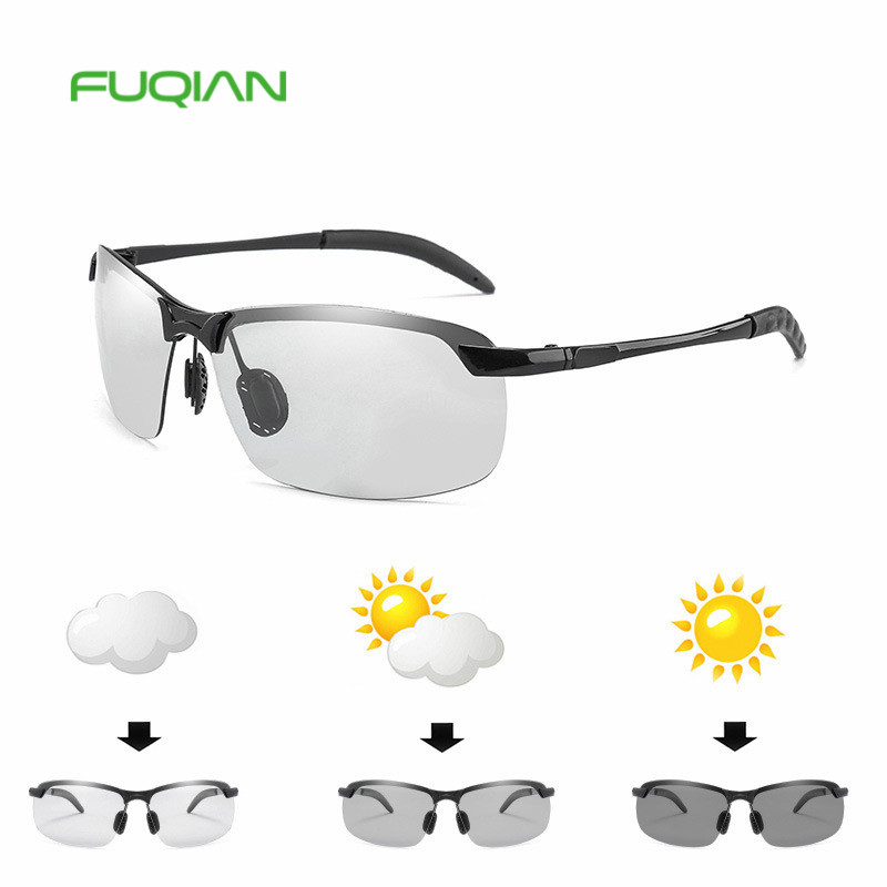 Fashion Cycling Driving Change Color Alloy Frame Glasses Photochromic Lens Polarized Men SunglassesFashion Cycling Driving Change Color Alloy Frame Glasses Photochromic Lens Polarized Men Sunglasses