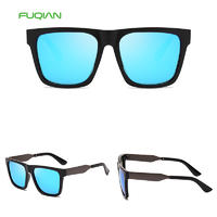 Trendy Metal Black Frame Designer Square OEM Men Polarized Sunglasses