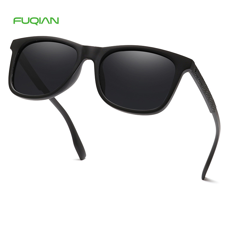 Retro Outdoor Shade OEM Black Frame Men Polarized Sun Glass Sunglasses