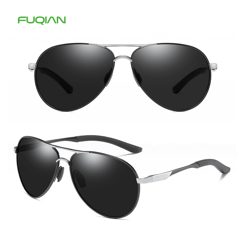 High Quality TAC Lens Metal Frame Pilot Polarized Men Retro Sunglasses