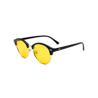 Brand Designer Round Semi Frame Men Polarized Ladies Shades Sunglasses