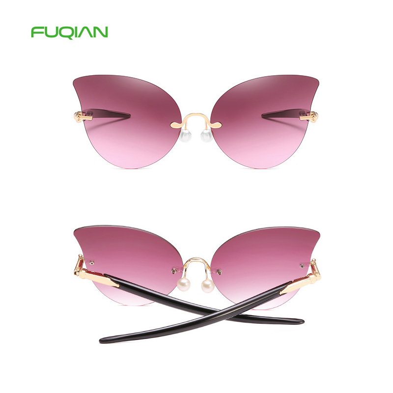2019 Fashionable Pearl Nose Pads Cat 3 UV400 Designer Women Sunglasses