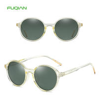 Trendy PC Material Oval Frame Women TAC Polarized Men Retro Sunglasses         