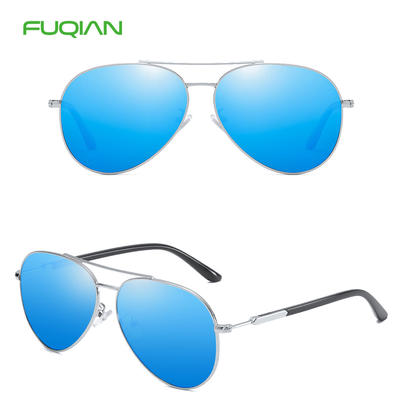 Fuqian Trendy Metal Frame TAC Unisex Polarized Women Men Sunglasses          