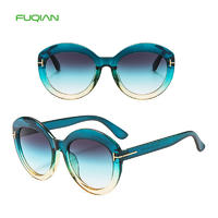 New Two color retro gradient sunglasses men women vintage sun glasses
