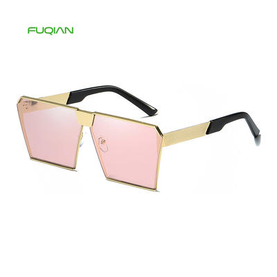 Luxury Square Metal Big Frame Polarized Women Men Unisex Oversized Sunglasses 2020