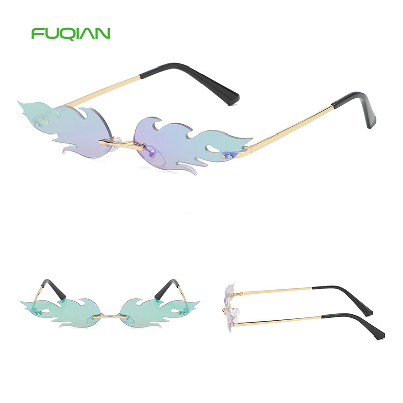 2019 Personality Small Frame Logo Printing Flame Men Women Sunglasses2019 Personality Small Frame Logo Printing Flame Men Women Sunglasses