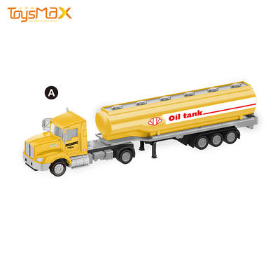China 2019 New hot sale US Styles 1:43 Diecast Alloy Toys Truck Trailer Metal Oil Tank Trailer