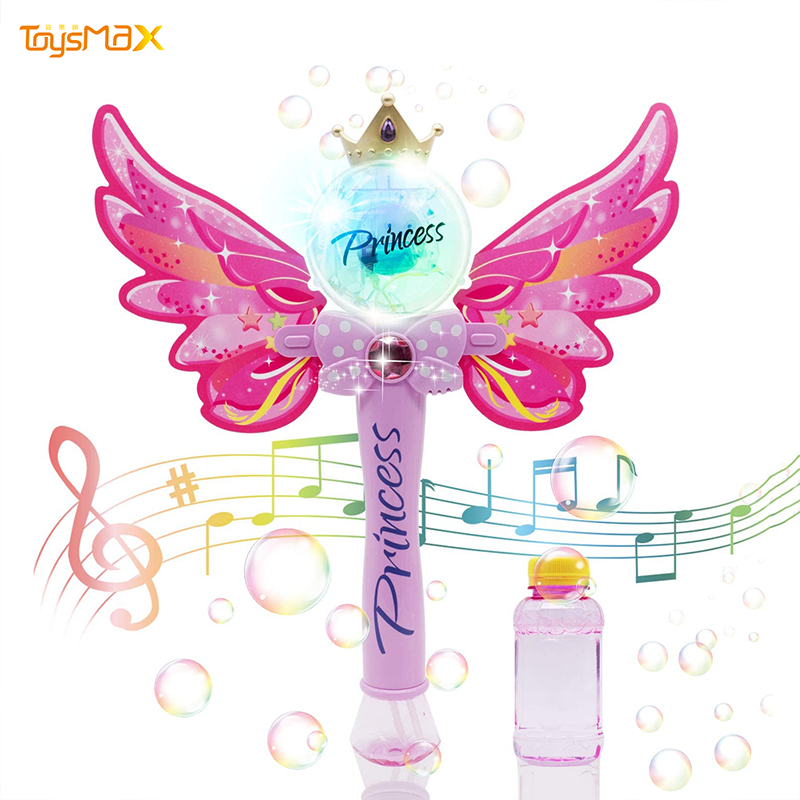 Fashion Design Bubble Wand Machine Toy Plastic Fairy Bubble Magic Wand Children Gift Bubble Toys With Music And  Light
