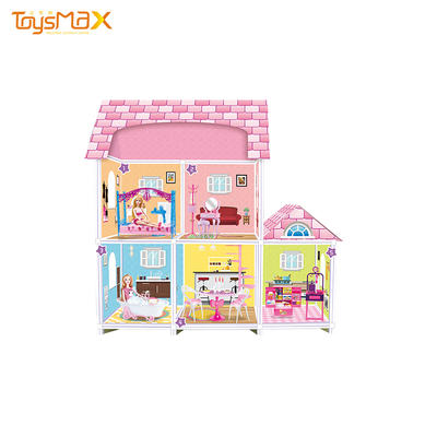 New arrival creative design 11.5inch 2 dolls fashion two-layer doll dream house