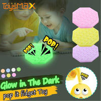 2021 Pure Compression Silicone Stress Reliever Extrusion Bubble Game Glow-in-the-dark Pop It Fidget Toy Push