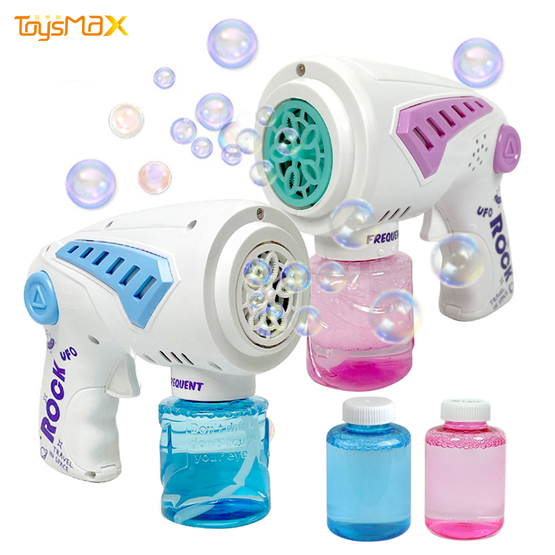 Automatic Flashing Light Soap Bubble Machine Gun Toys Soap Bubble Blower Machine Bubble Gun Toys For Kids