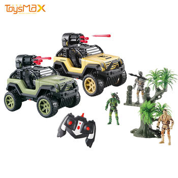 2020 New arrival remote control car can fire bullets military rc truck for kids gift