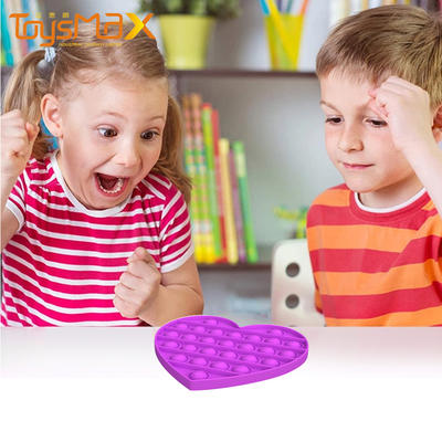 Amazon Best Selling Educational STEM Playing Board Heart shaped Push Pop Bubble Fidget Sensory Toy For Kids Adults