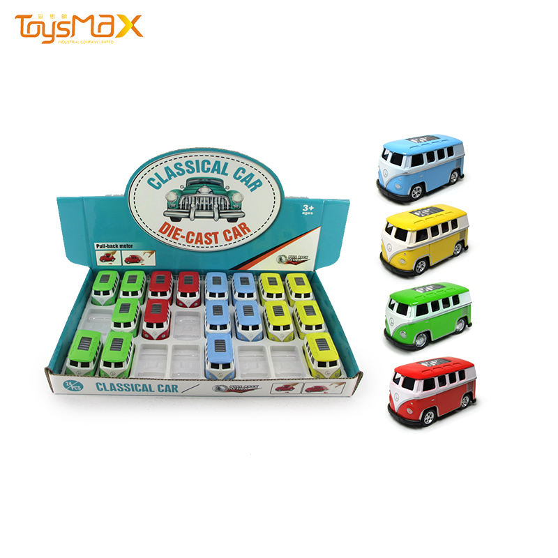 Promotional gift 4 colors diecast alloy modle pull back bus toys for kids