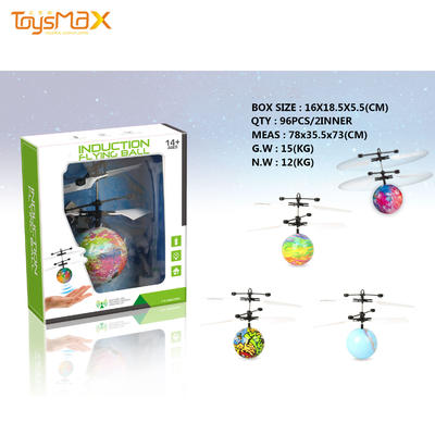 New product RC  Flying Ball Helicopter infrared induction aircraft Toys With LED Lights
