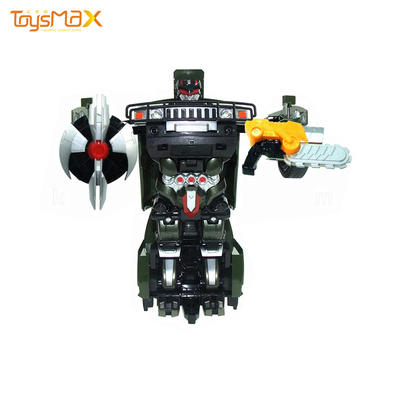 Hot selling 6 channel plastic transform robot remote control toy car with light and music