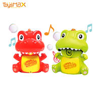 Outdoor soap music toys plastic light electric bubble toy dinosaur for summer
