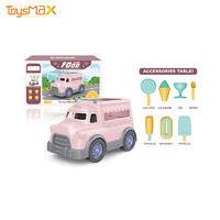 New style lovely pink food truck kids educational sets ice cream car toy