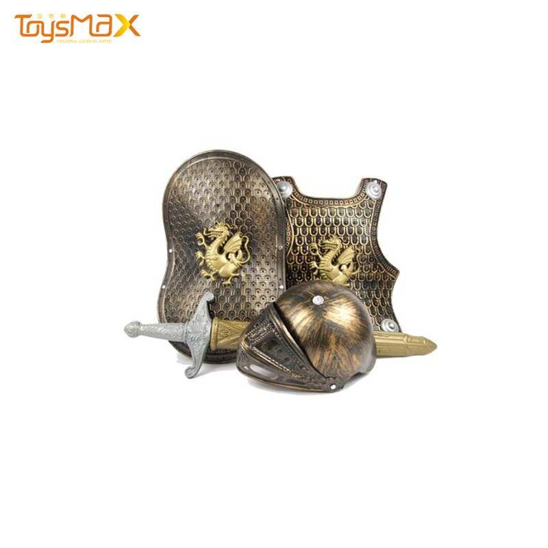 Eco-friendly toy bronze Battle armor shield helmet sword set weapon toy set