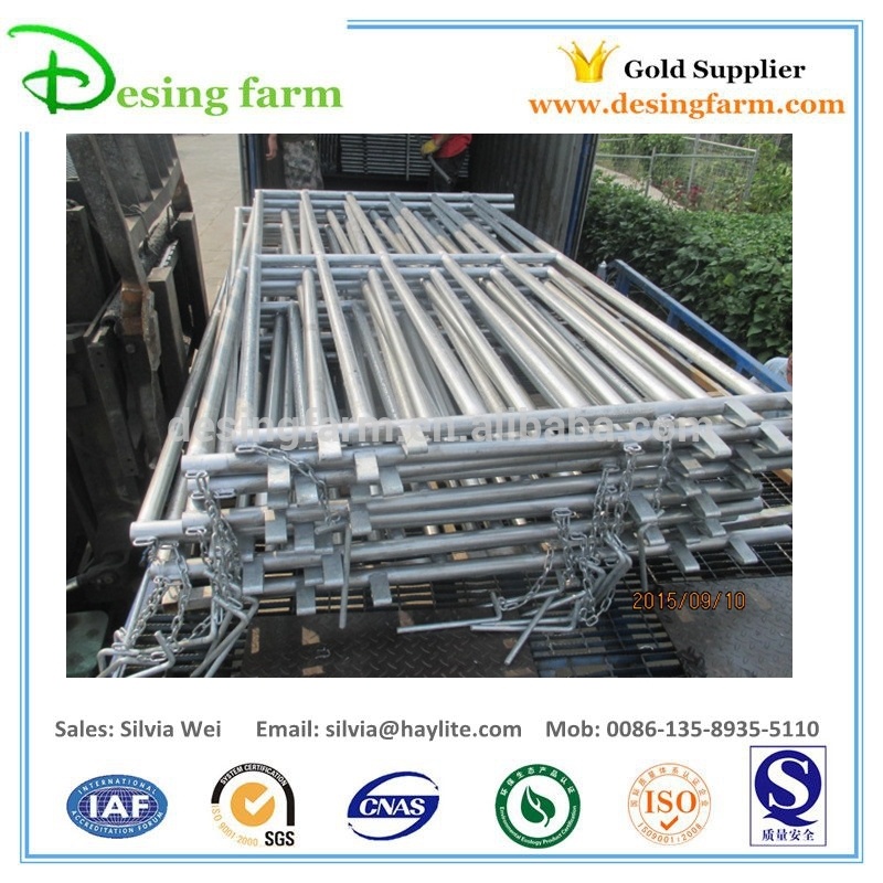 Heavy duty galvanized pipe corral panels with 6 bar