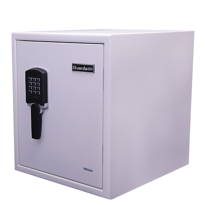 Fire resistant steel security box with white color and digital lock