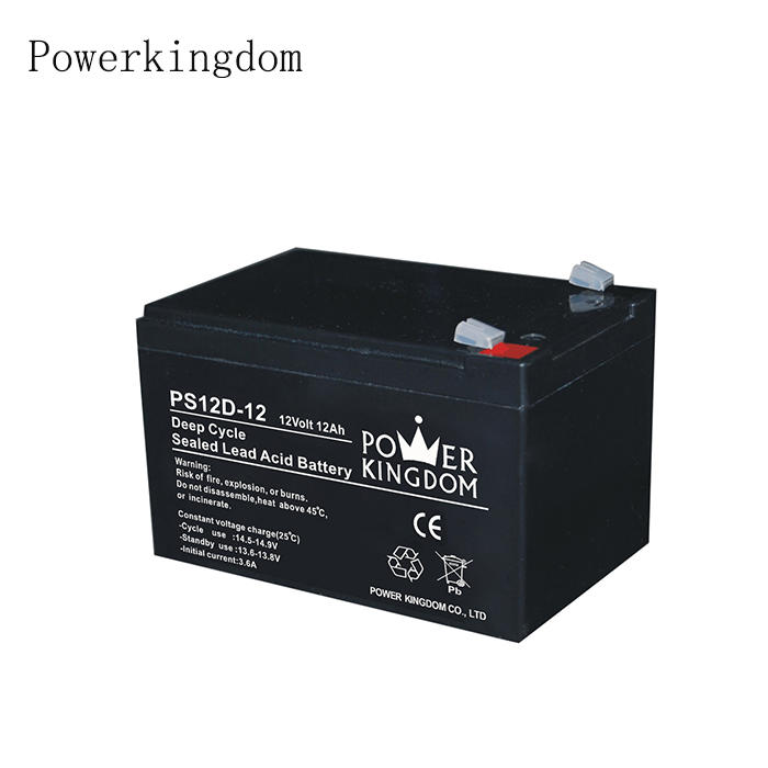 Powerkingdom Brand 12v 12Ah sealed lead acid deep cycle battery for medical equipments
