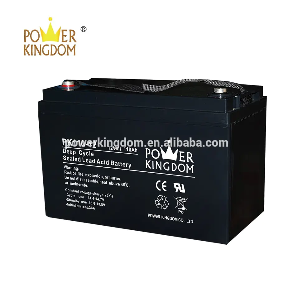 110ah 12v POWER KINGDOM deep cycle life VRLA sealed lead acid battery