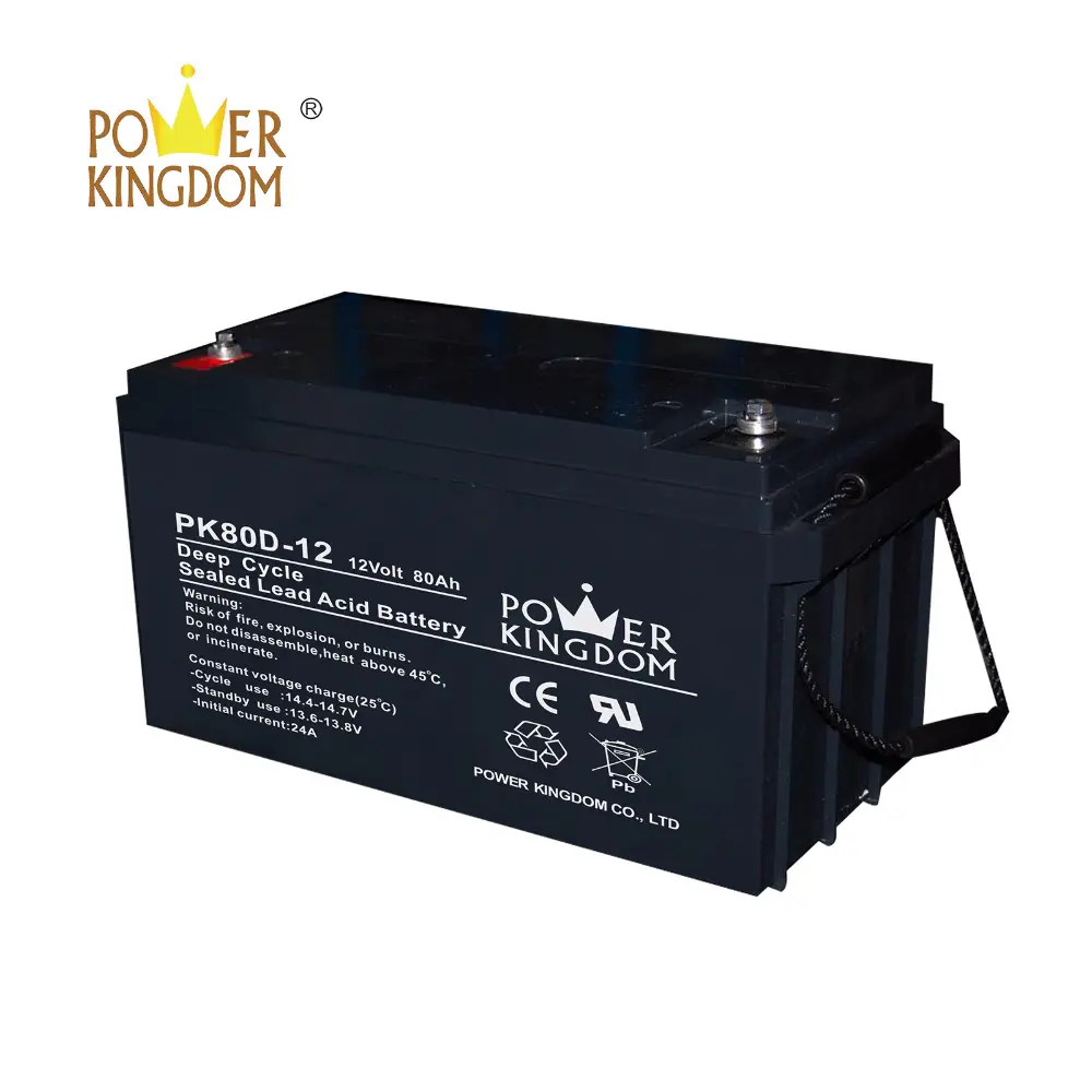 Deep cycle 12V80AH top sale ISO9001 UL EPS system lead acid battery