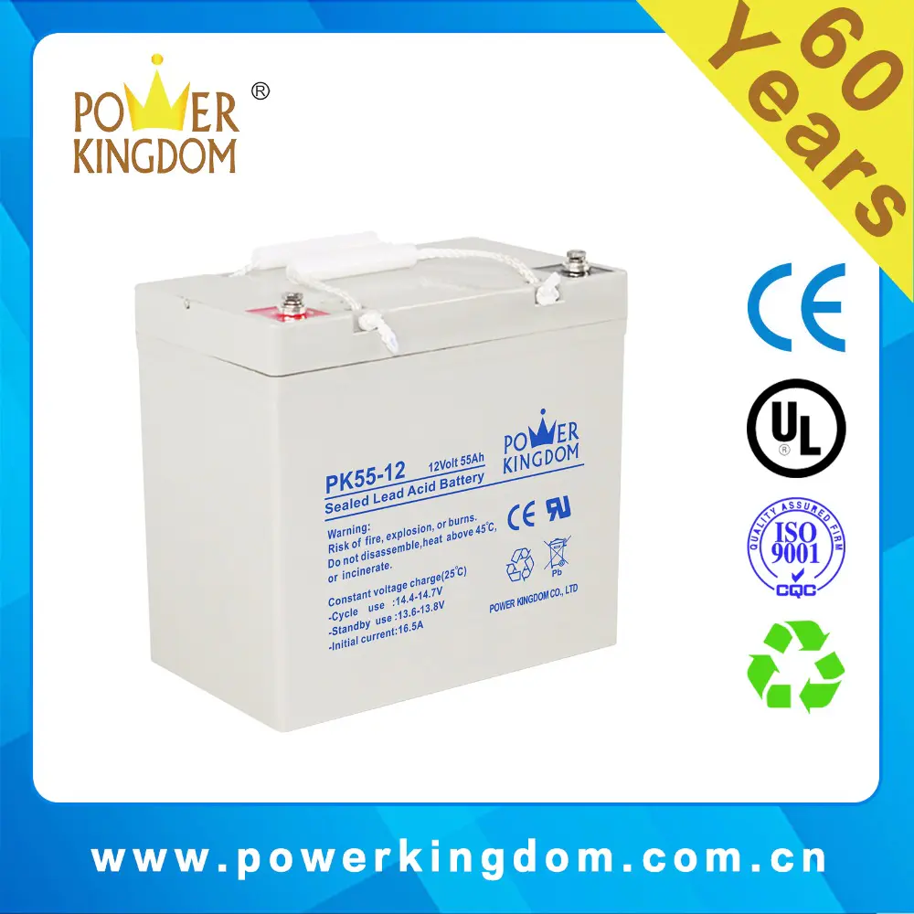 12v 55ah deep cycle sealed lead acid battery for ups and solar