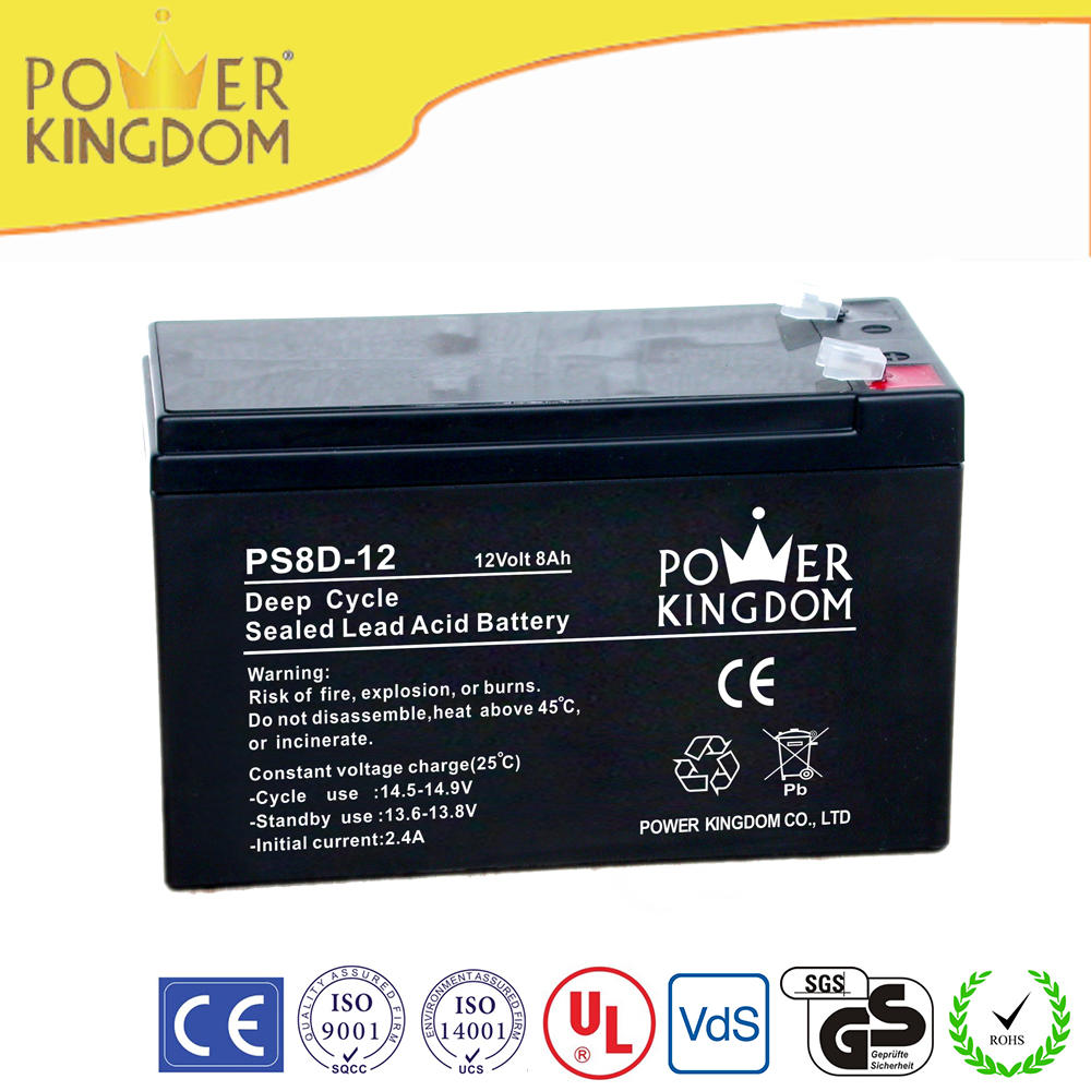 Deep cycle sealed lead lead acid battery 12V 8AH for small solar system