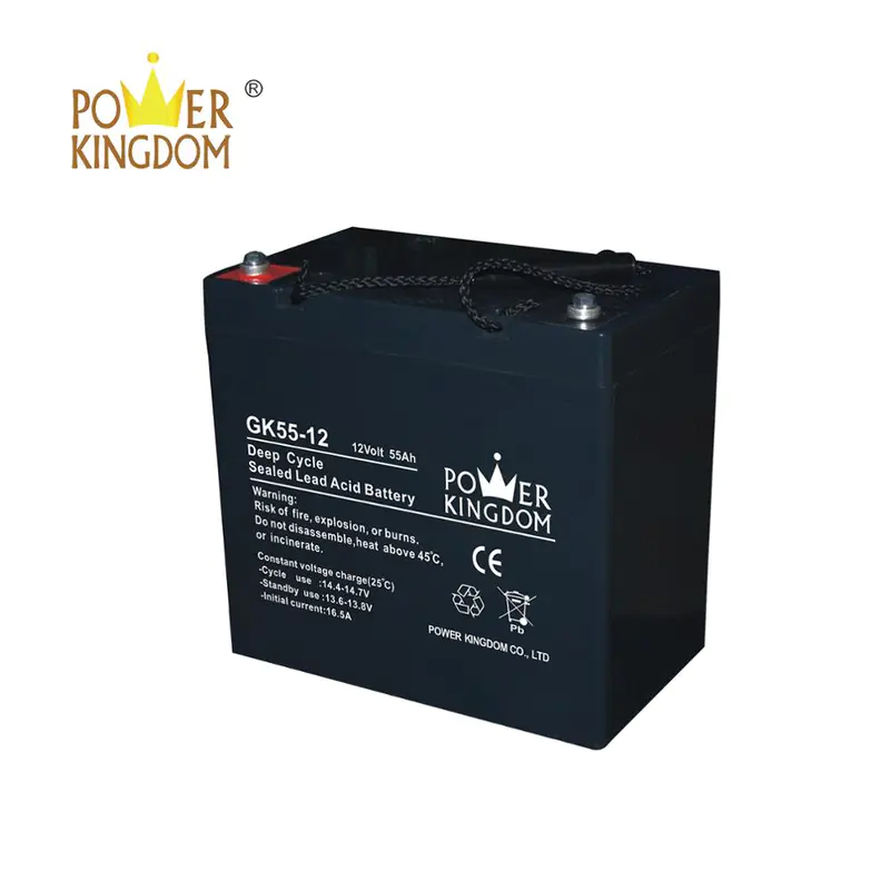 12V 55ah deep cycle gel battery with low self-discharge and maintenance free