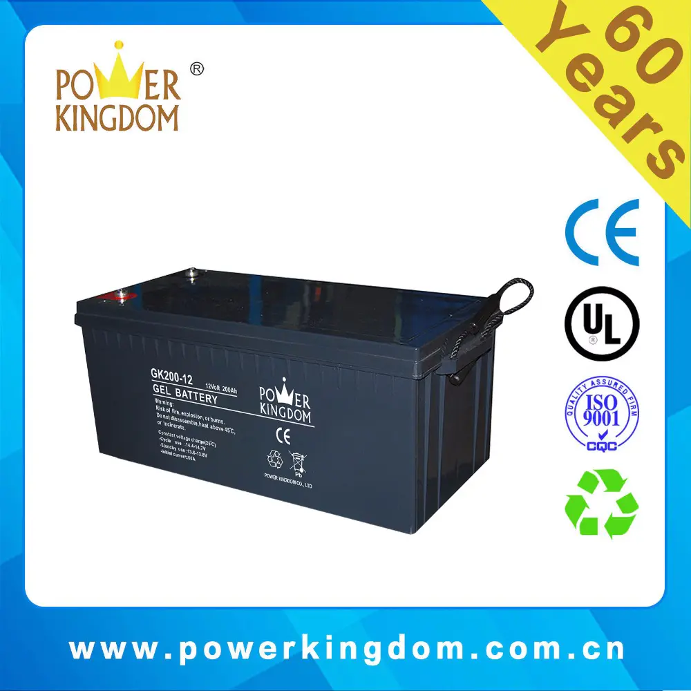 CE, UL approved Gel battery GK200-12 12V200Ah Solar battery