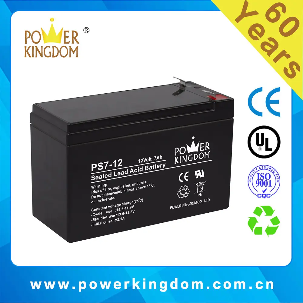 12 volt 7 Amp Sealed Lead Acid Battery for UPS and Alarm Systems