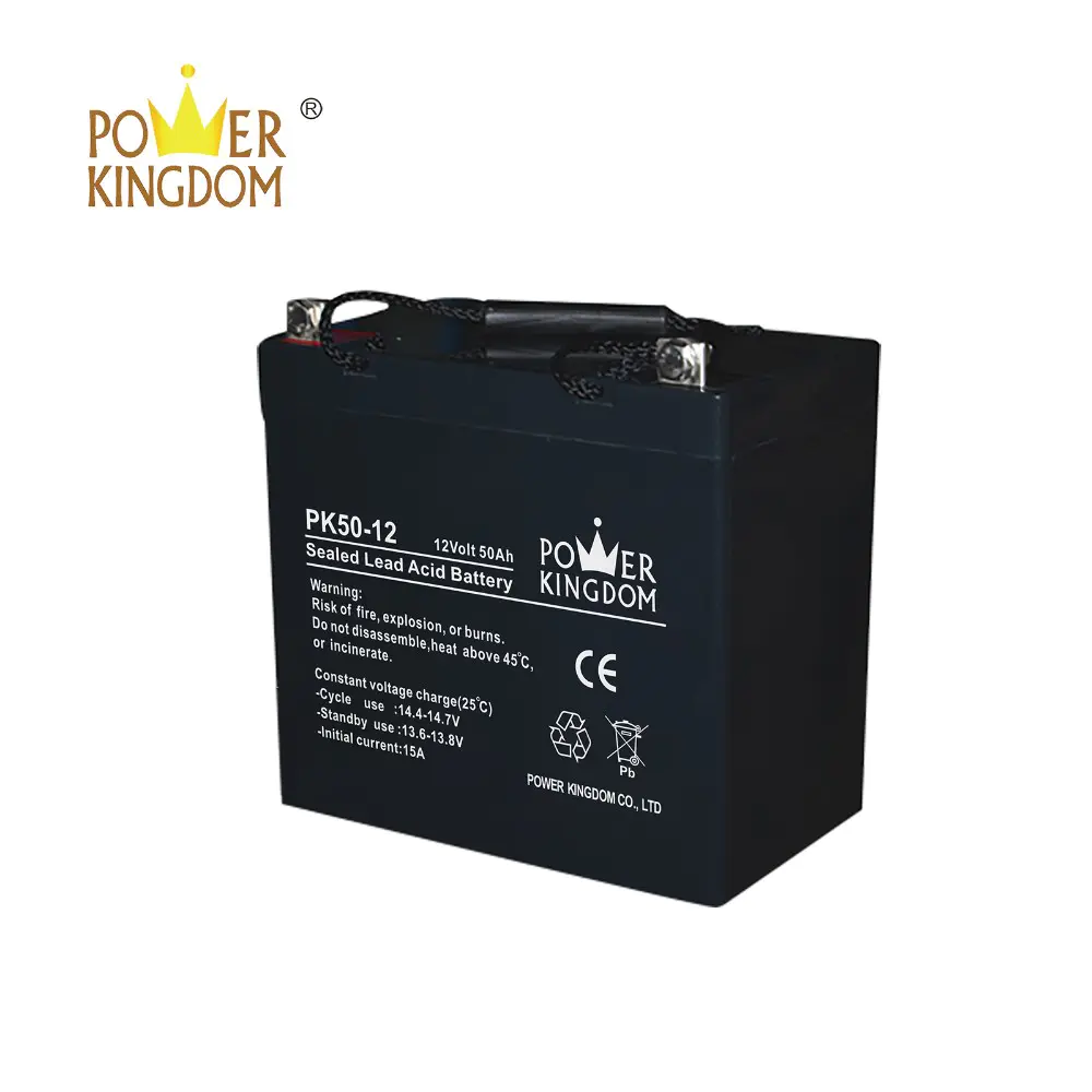 power kingdom maintenance free 12v 50ah storage agm lead acid battery for UPS inverter solar power telecom