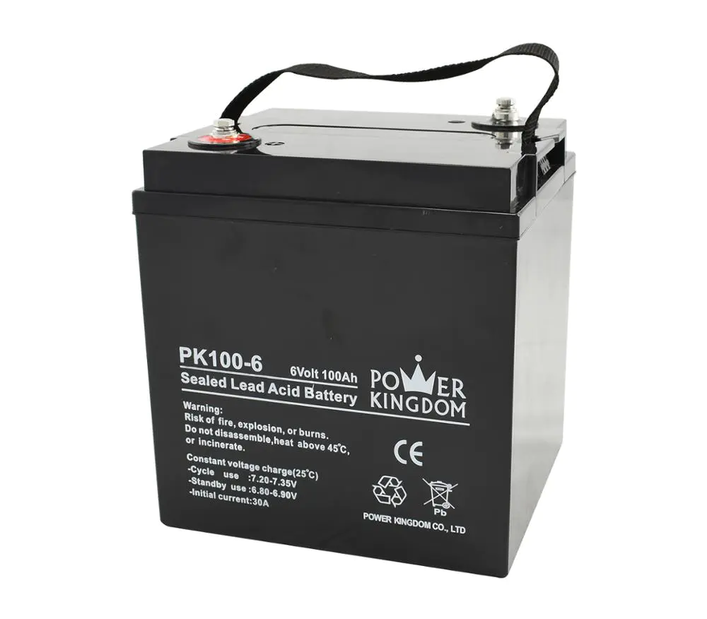 Power kingdom battery 100ah 6v sealed lead acid battery