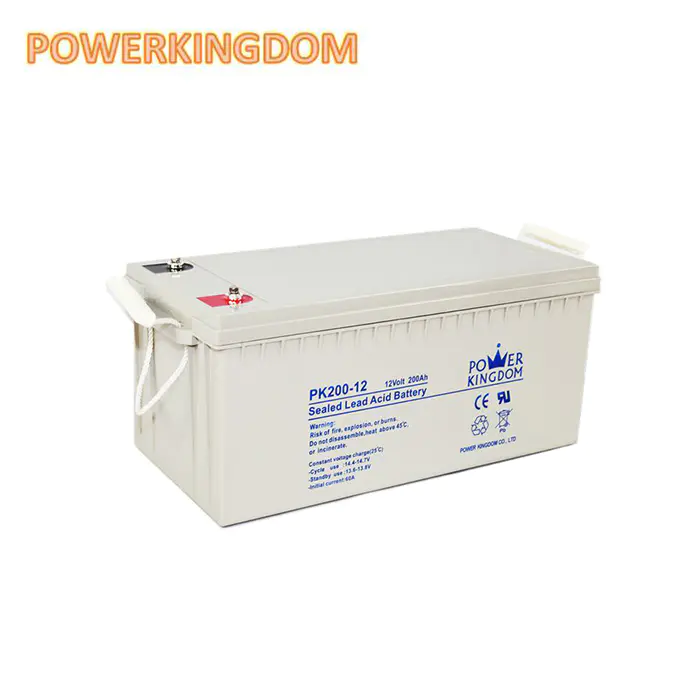 Europe Quality 12v 200ah portable solar power rechargeable lead acid battery with Gray Color