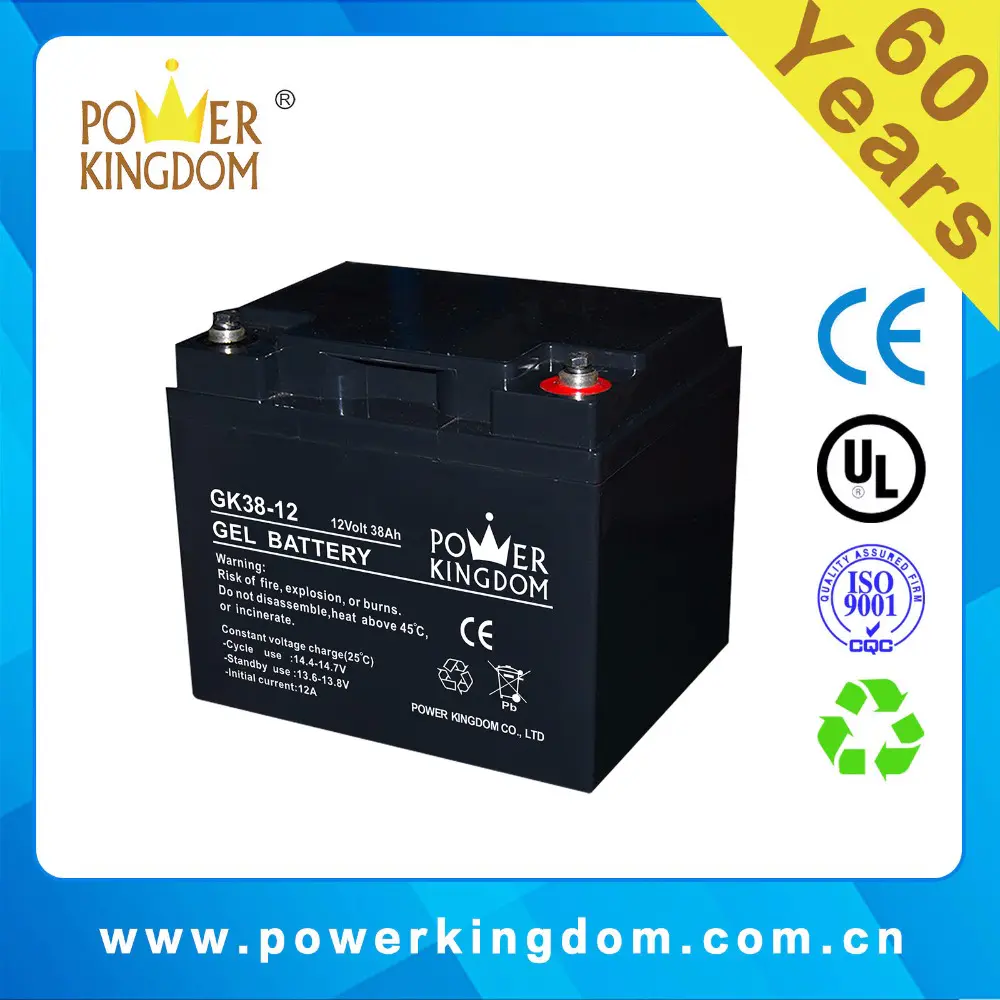 Storage UPS system solar gel battery 12v 38ah gel smf vrla battery