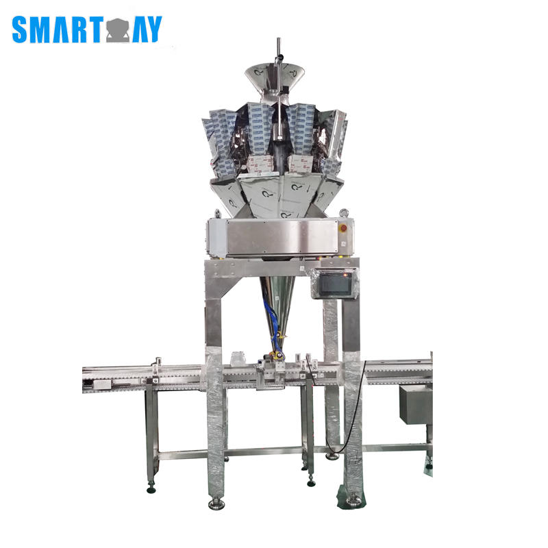 CE Automatic Bottle/CanTin/Jar Filling Line With Multihead Weigher