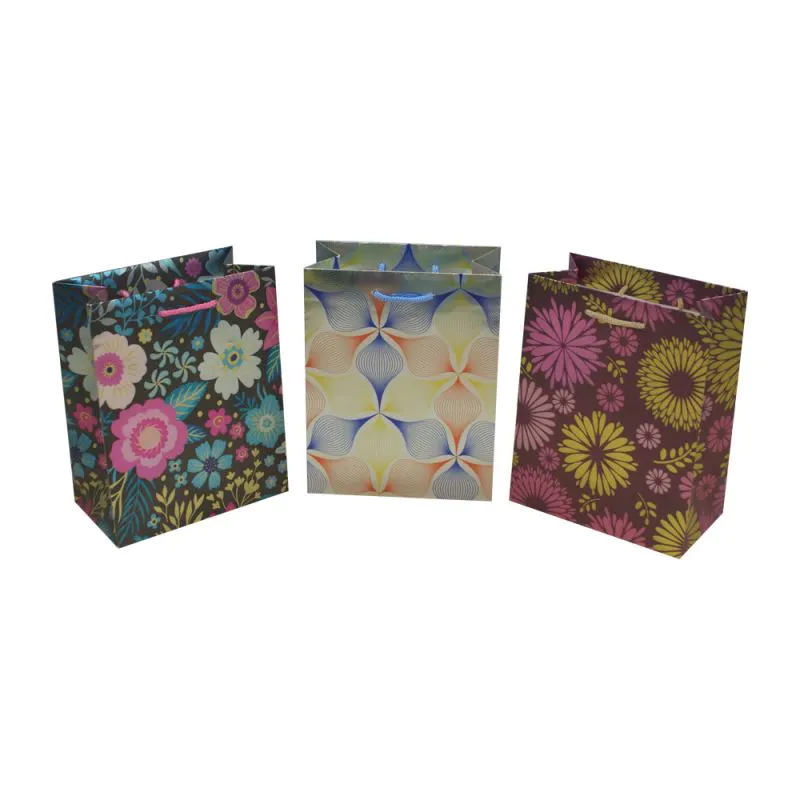 Excellent quality wholesale floral uv printing paper bag luxury gift paper bag for shopping
