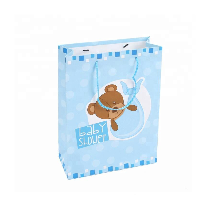Wholesale cheap Adorable baby gift Blue paper bags