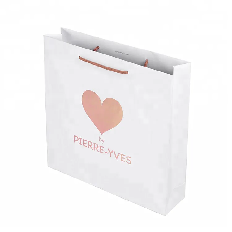 Wholesale Custom Logo Printing Luxury Double Handle Paper Shopping Bag