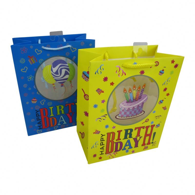 Simple design stylish paper gift bag promotional small paper bag with handle